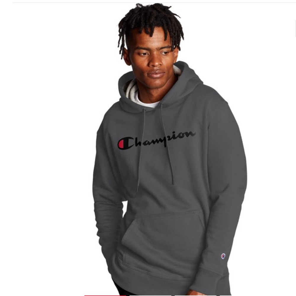 Champion Men's Powerblend Script Graphic Hoodie